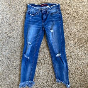 Union Bay Distressed Mid-Rise Ankle Jeans - Sz 0